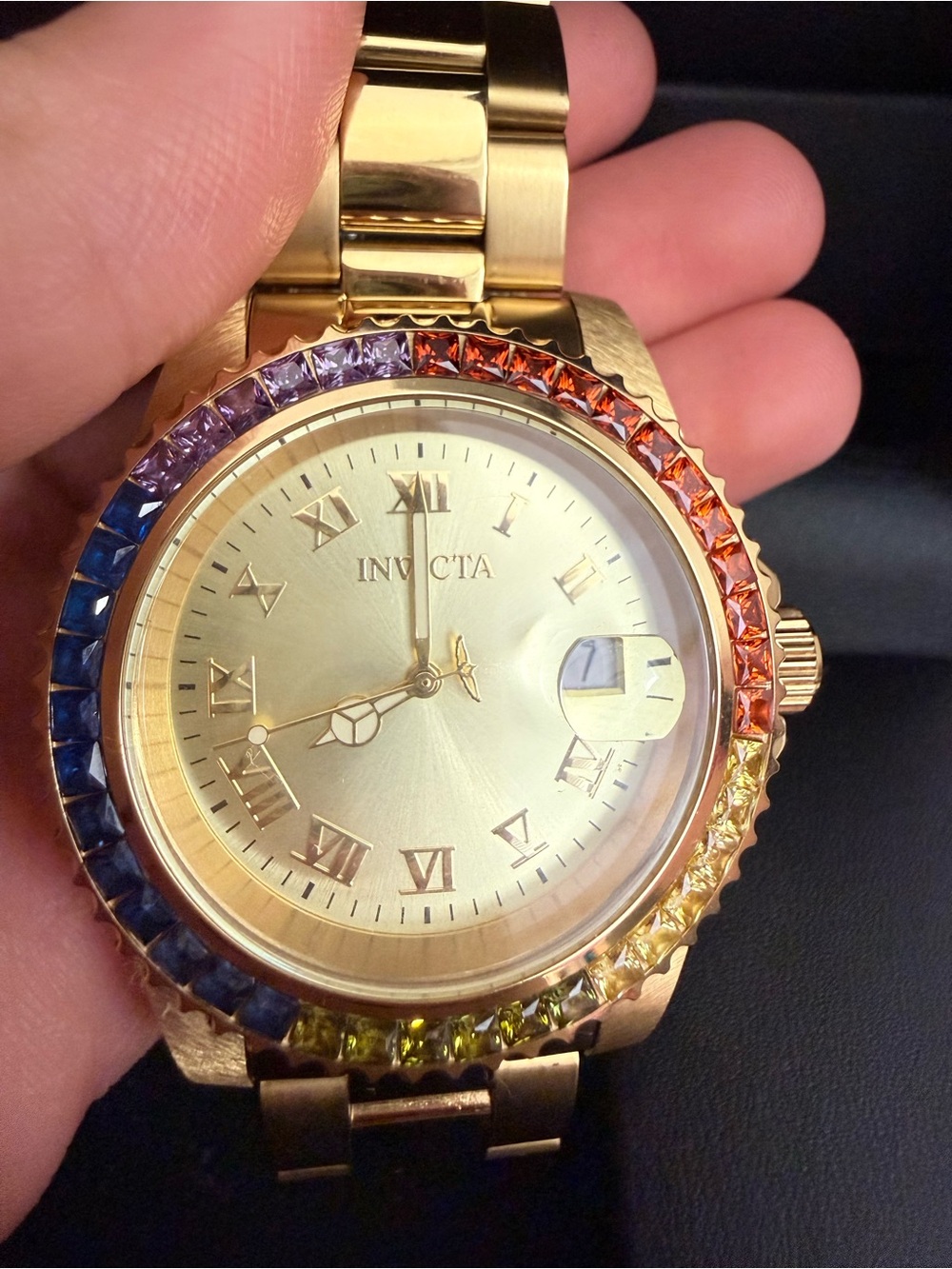 Invicta Gold Tone Rainbow Crystal Women’s Watch Limited Edition